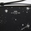 Pochette dragonne à fermeture éclair d'angle avec imprimé étoiles