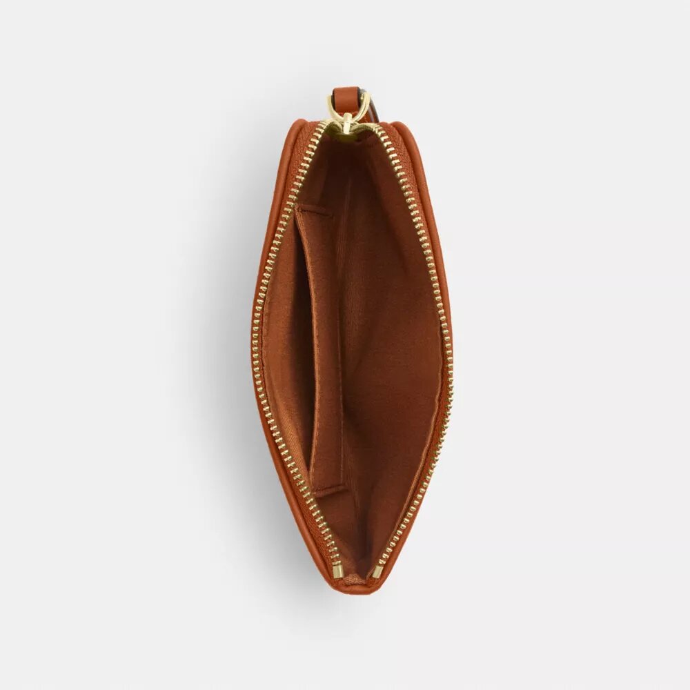 Pochette dragonne à fermeture éclair d'angle en coton régénératif à imprimé écossais