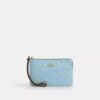 Pochette dragonne à fermeture éclair d'angle en cuir emblématique