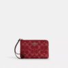Pochette dragonne à fermeture éclair d'angle en denim emblématique