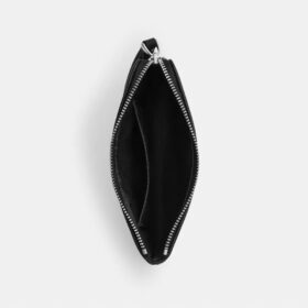 Pochette dragonne à fermeture éclair d’angle en denim emblématique