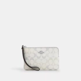 Pochette dragonne à fermeture éclair en Signature Canvas