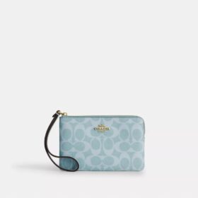 Pochette dragonne à fermeture éclair en Signature Canvas