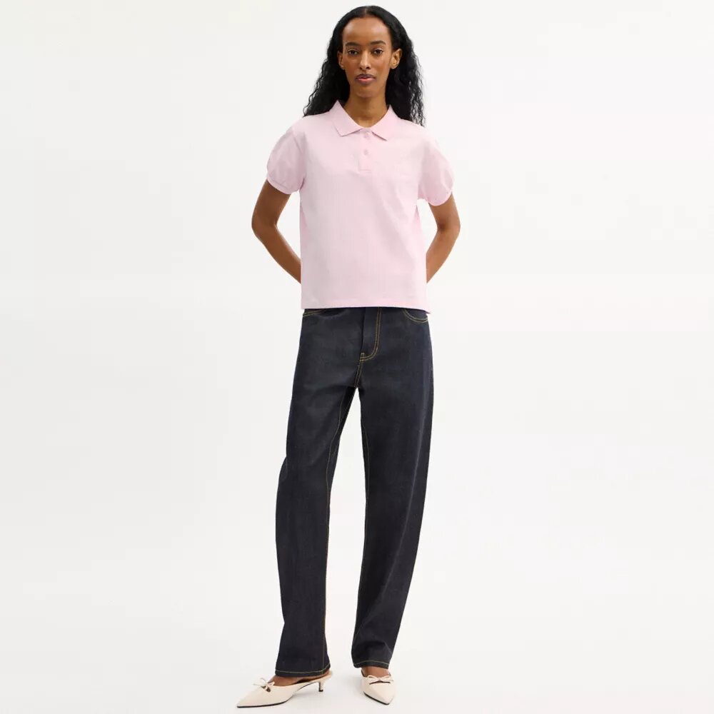 Polos ajustés Coach Script en coton biologique