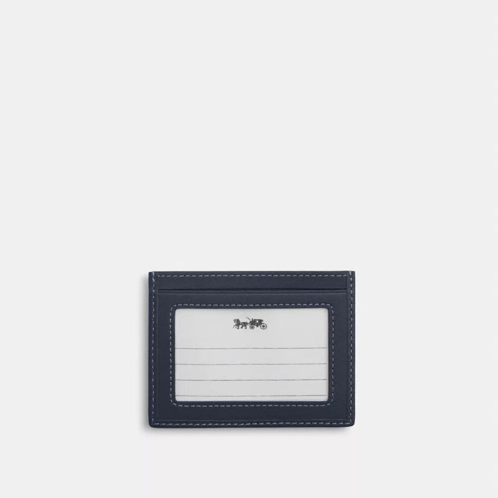 Porte-carte d'identité fin en denim Signature