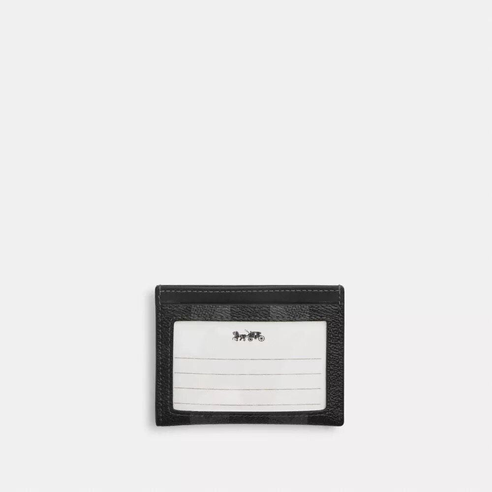 Porte-carte d’identité fin en Signature Canvas à rayures