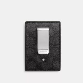 Porte-cartes avec pince à billets en Signature Canvas