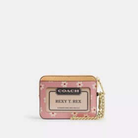 Porte-cartes à fermeture éclair avec imprimé floral