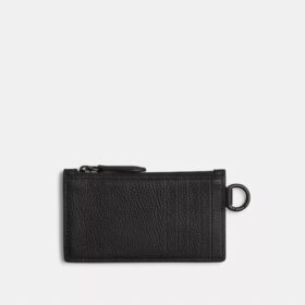 Porte-cartes à fermeture éclair avec motif Coach