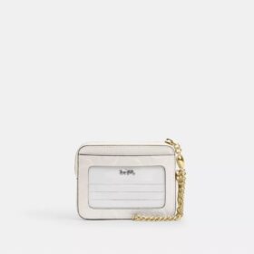 Porte-cartes à fermeture éclair en cuir emblématique avec breloque en forme de cœur