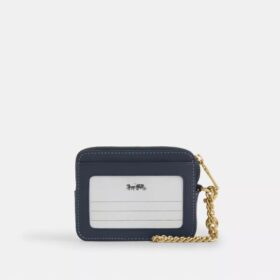 Porte-cartes à fermeture éclair en denim emblématique