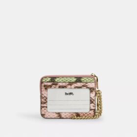 Porte-cartes à fermeture éclair en jacquard signature