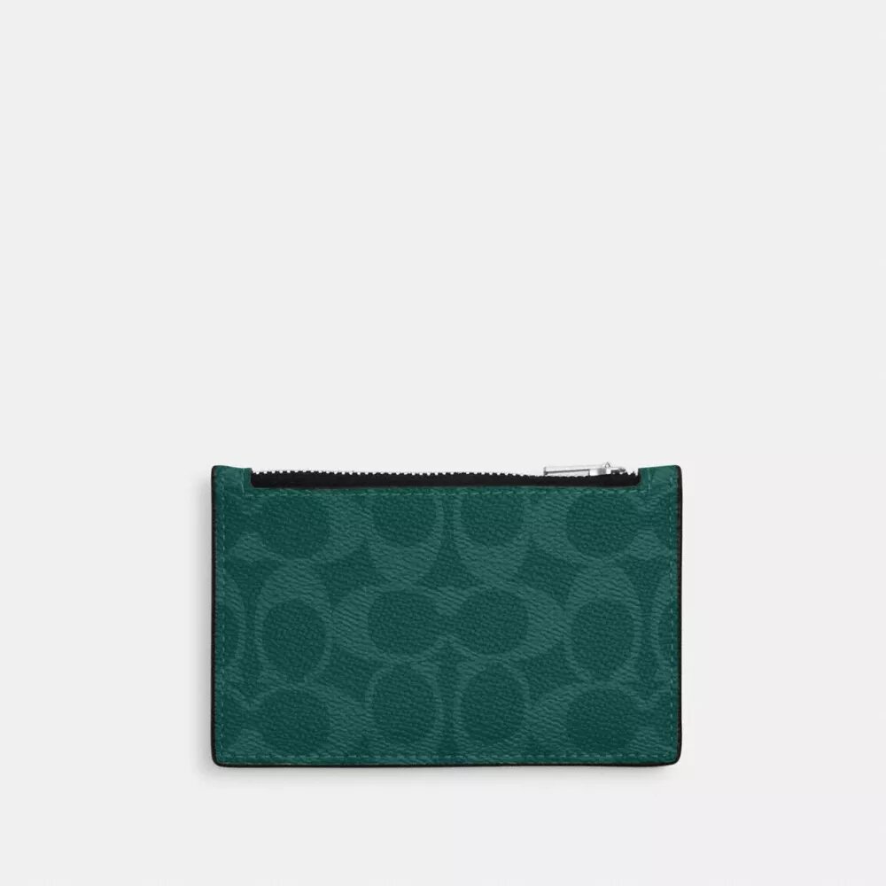 Porte-cartes à fermeture éclair en Signature Canvas