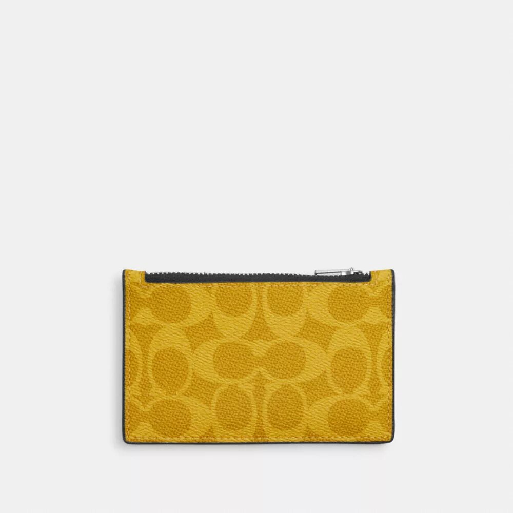 Porte-cartes à fermeture éclair en Signature Canvas