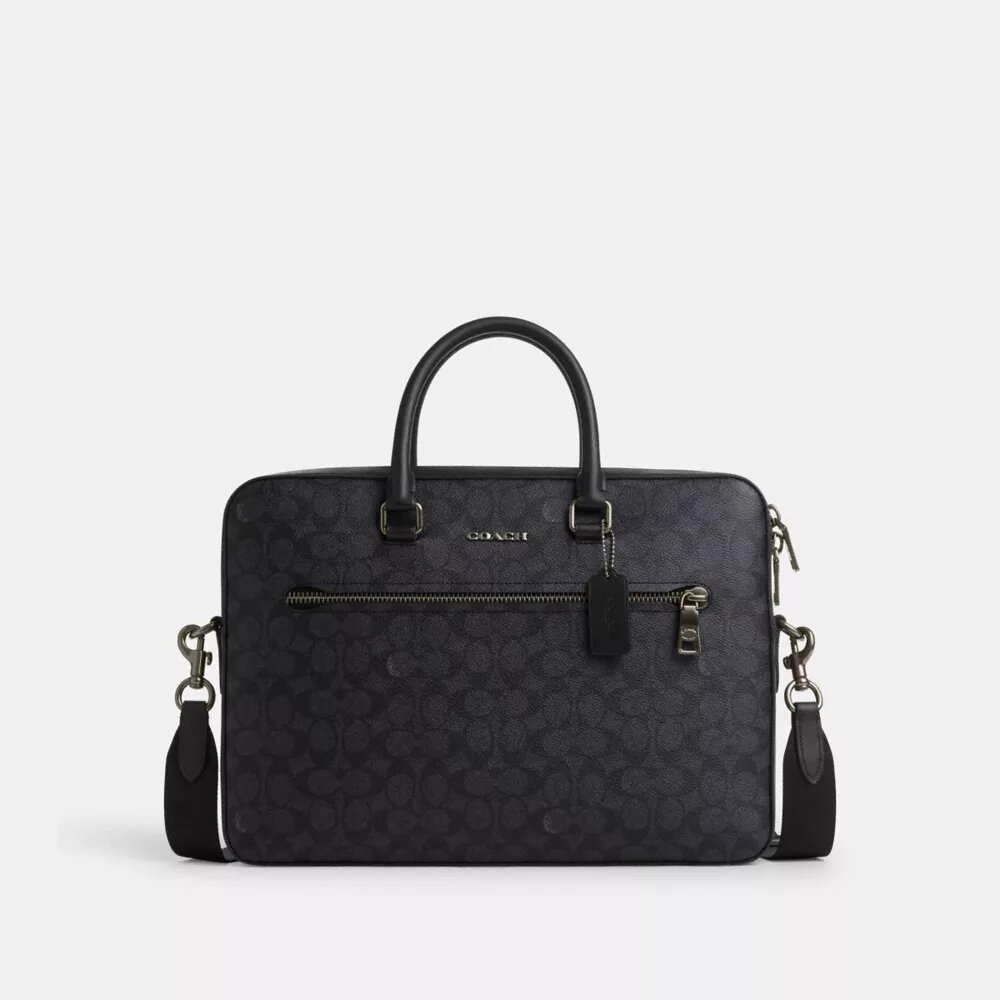 Porte-documents Ethan Slim en Signature Canvas