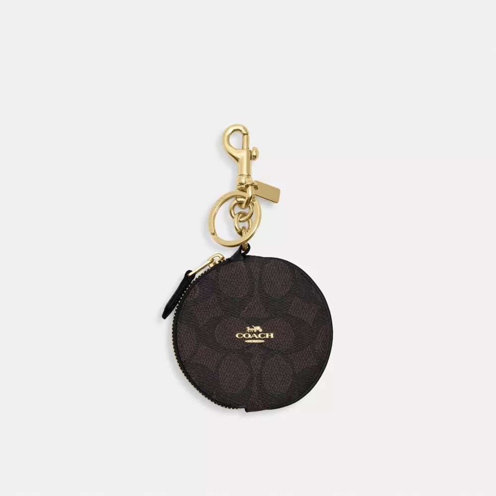 Porte-monnaie circulaire en Signature Canvas