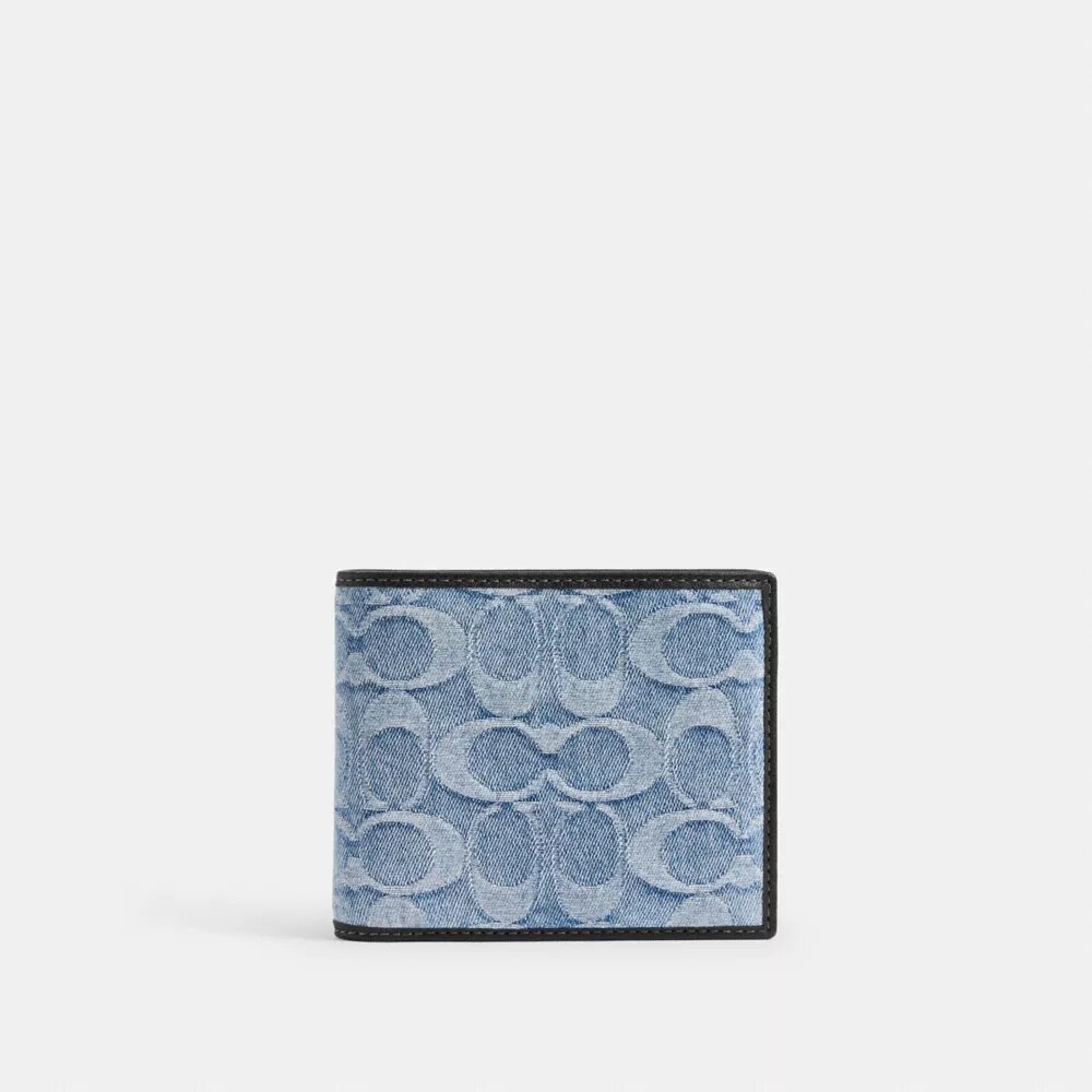 Portefeuille 3-en-1 en denim Signature « Loved »