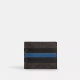 Portefeuille 3-en-1 en Signature Canvas à rayures « Varsity »