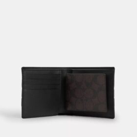 Portefeuille 3-en-1 en Signature Canvas à rayures « Varsity »