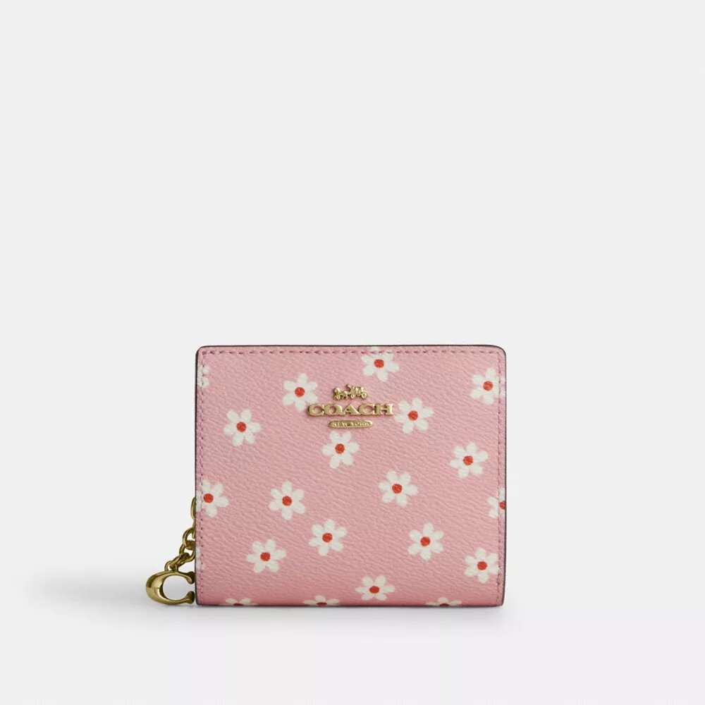 Portefeuille à bouton-pression avec imprimé floral