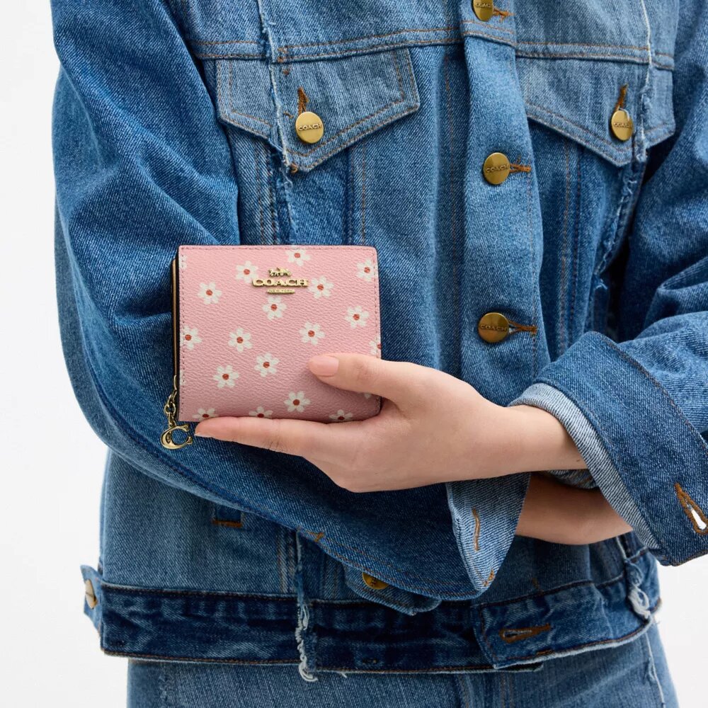 Portefeuille à bouton-pression avec imprimé floral