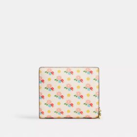 Portefeuille à bouton-pression avec imprimé floral et Charms