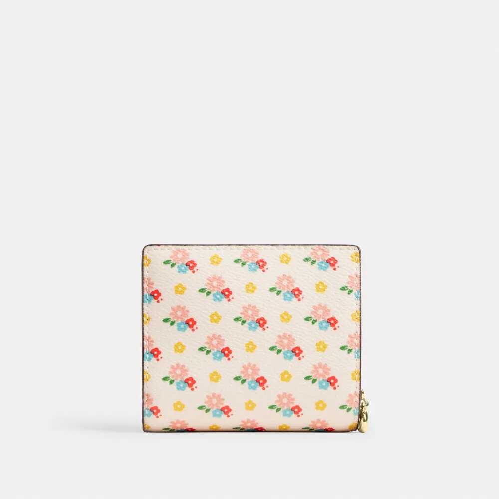 Portefeuille à bouton-pression avec imprimé floral et Charms