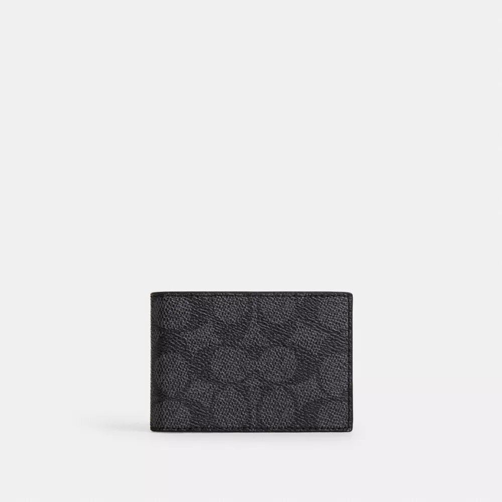 Portefeuille compact en Signature Canvas