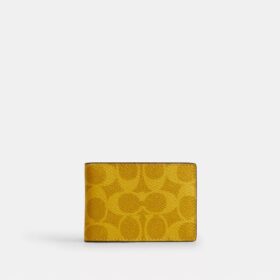 Portefeuille compact en Signature Canvas