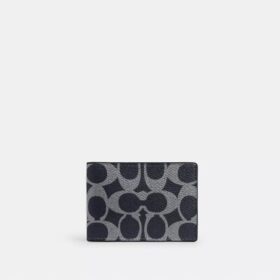 Portefeuille compact en Signature Canvas