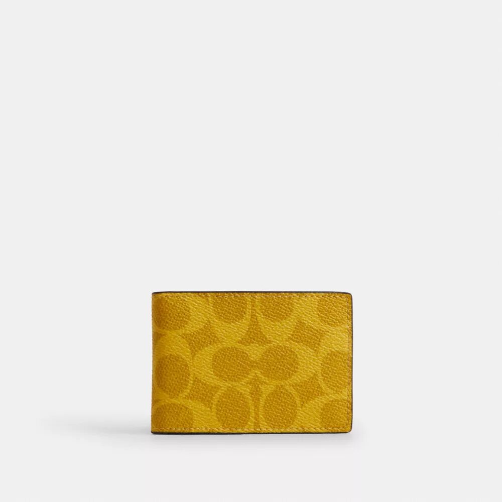 Portefeuille compact en Signature Canvas