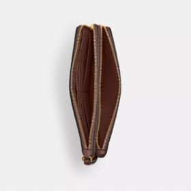 Portefeuille à double fermeture éclair en Signature Canvas