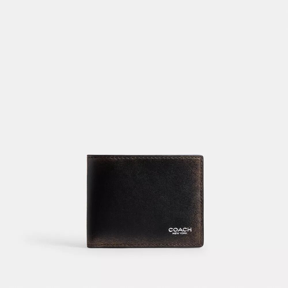 Portefeuille fin en cuir patiné
