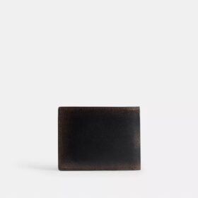 Portefeuille fin en cuir patiné