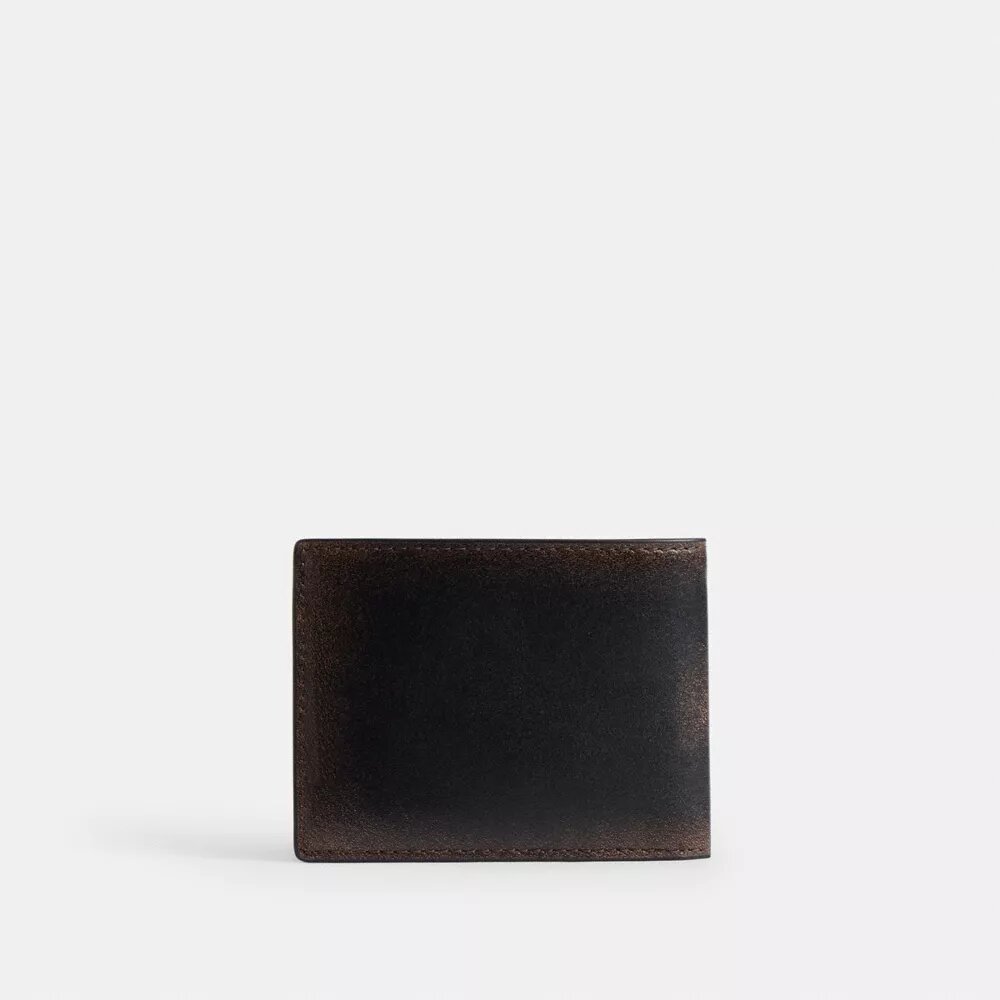 Portefeuille fin en cuir patiné
