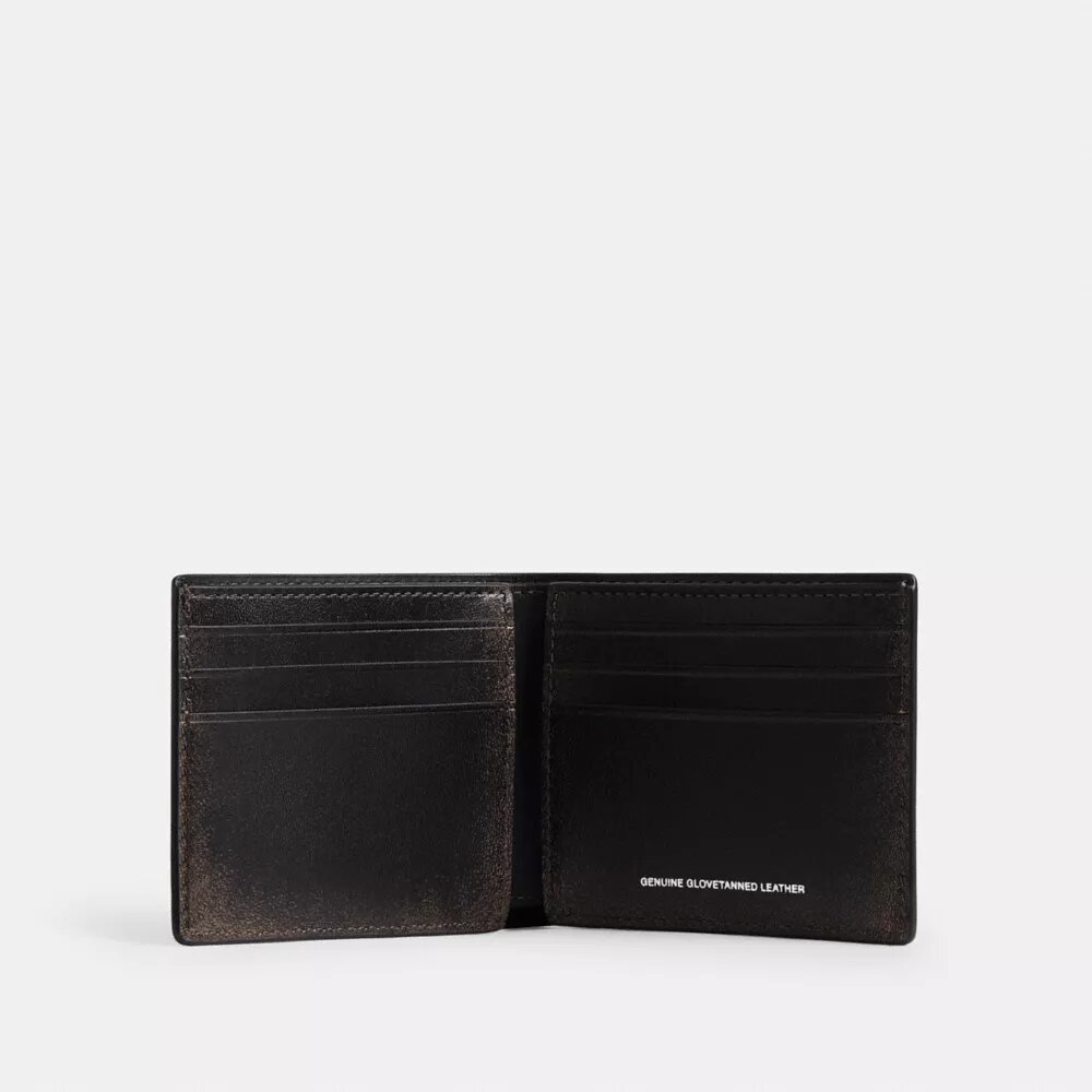 Portefeuille fin en cuir patiné