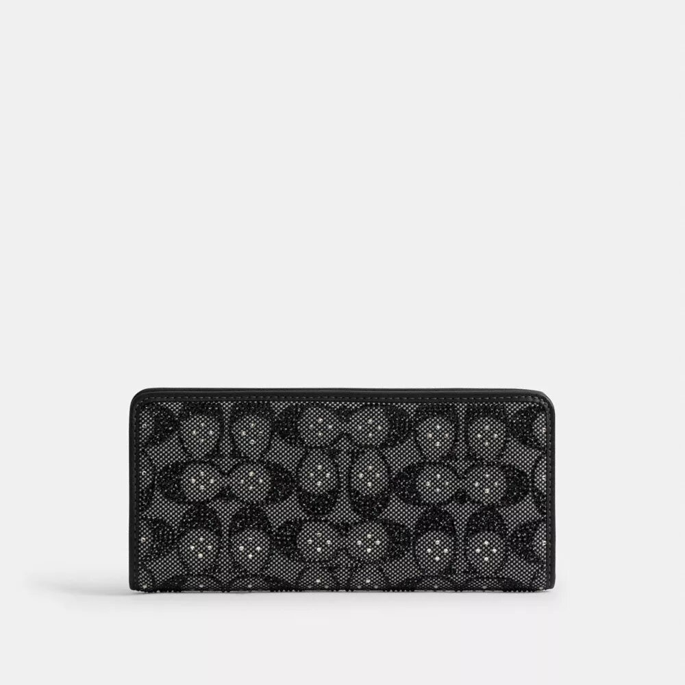 Portefeuille fin Essential en jacquard Signature Crystal