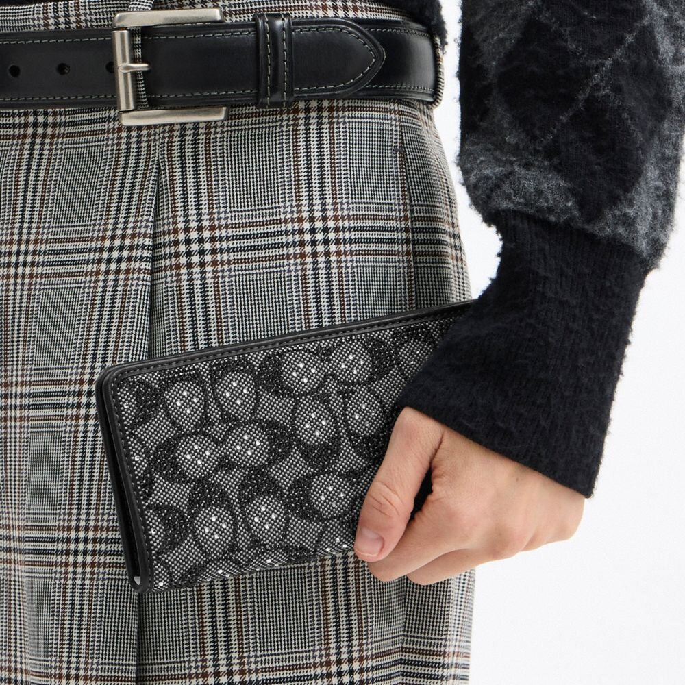 Portefeuille fin Essential en jacquard Signature Crystal