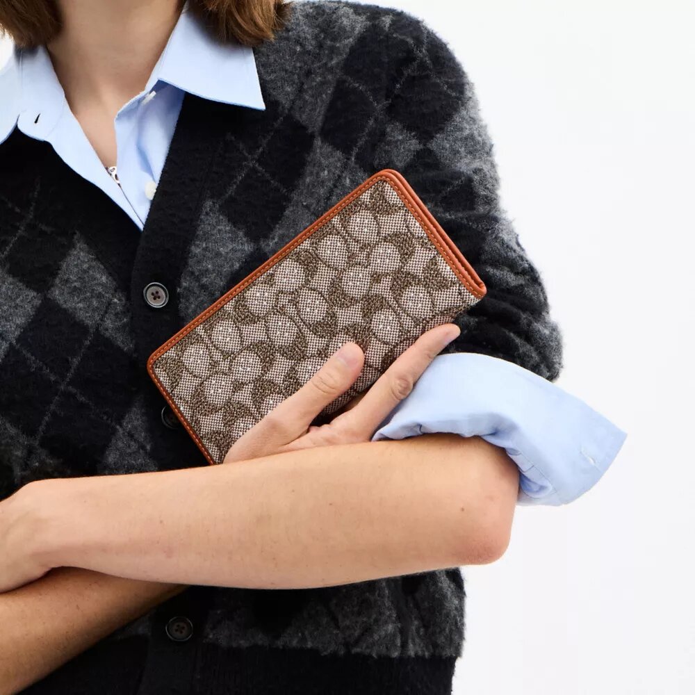 Portefeuille fin Essential en jacquard Signature Crystal