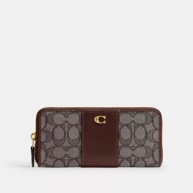 Portefeuille fin à fermeture éclair en accordéon « Essential » en jacquard signature