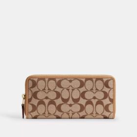 Portefeuille fin à fermeture éclair en accordéon « Essential » en jacquard signature