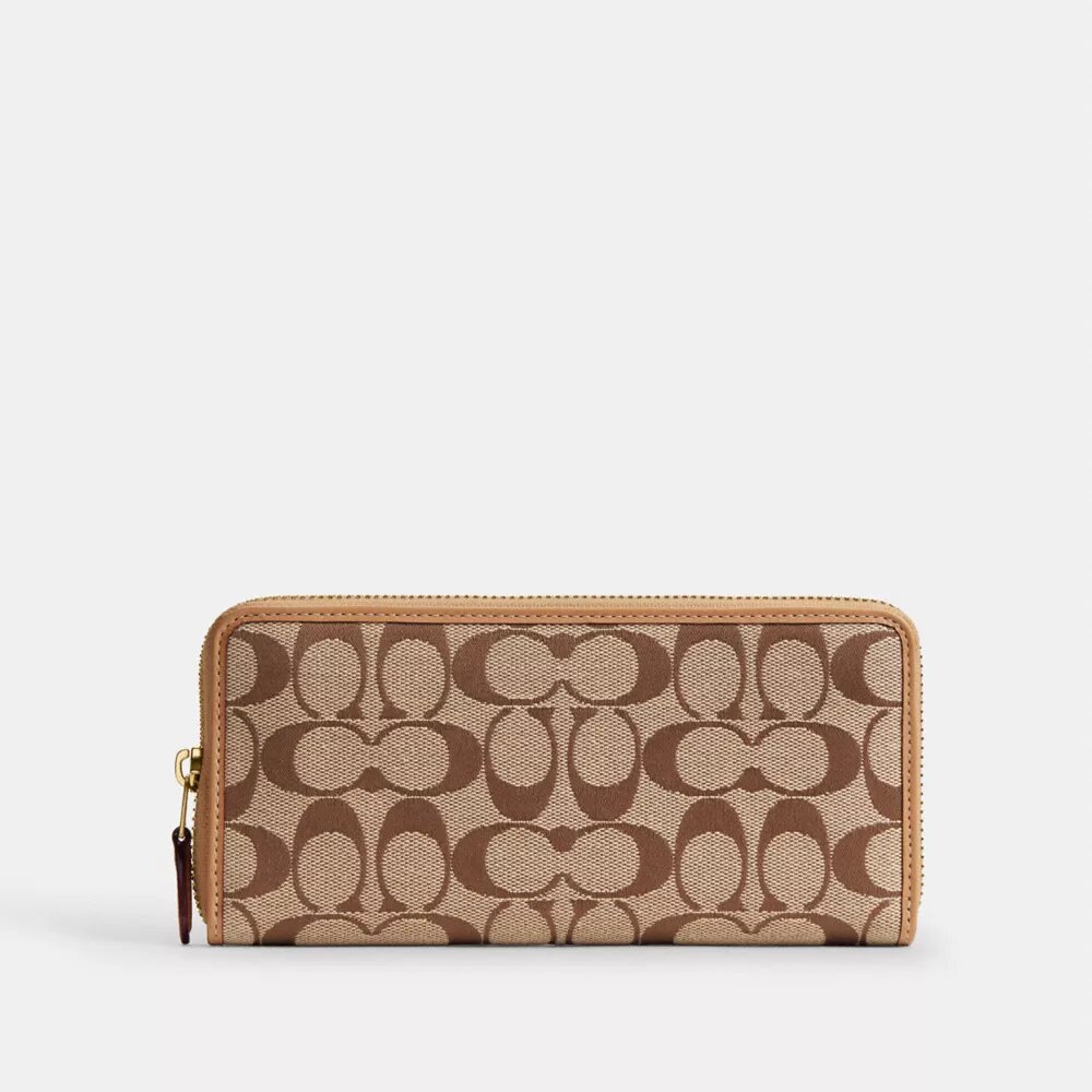 Portefeuille fin à fermeture éclair en accordéon « Essential » en jacquard signature