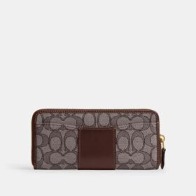 Portefeuille fin à fermeture éclair en accordéon « Essential » en jacquard signature