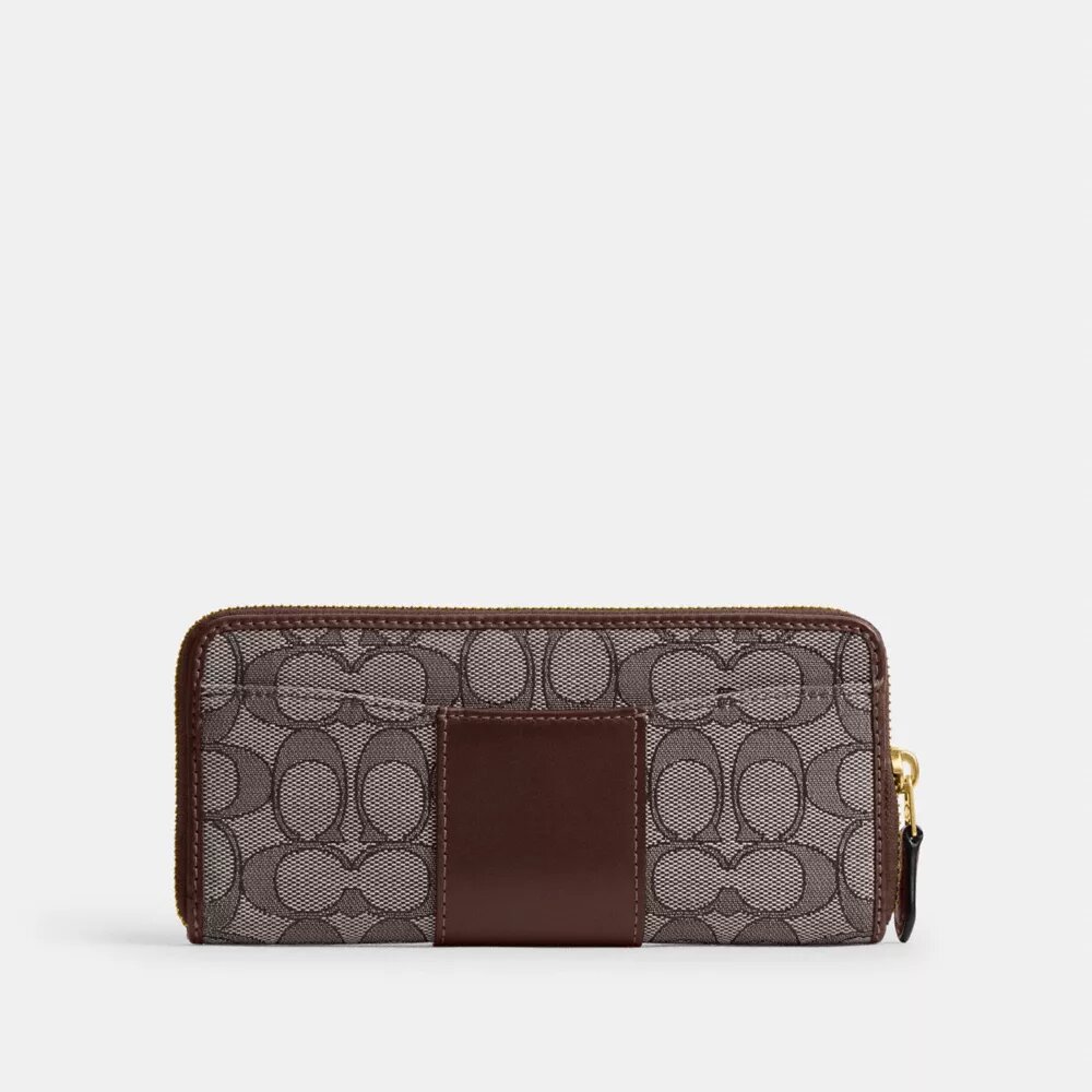 Portefeuille fin à fermeture éclair en accordéon « Essential » en jacquard signature
