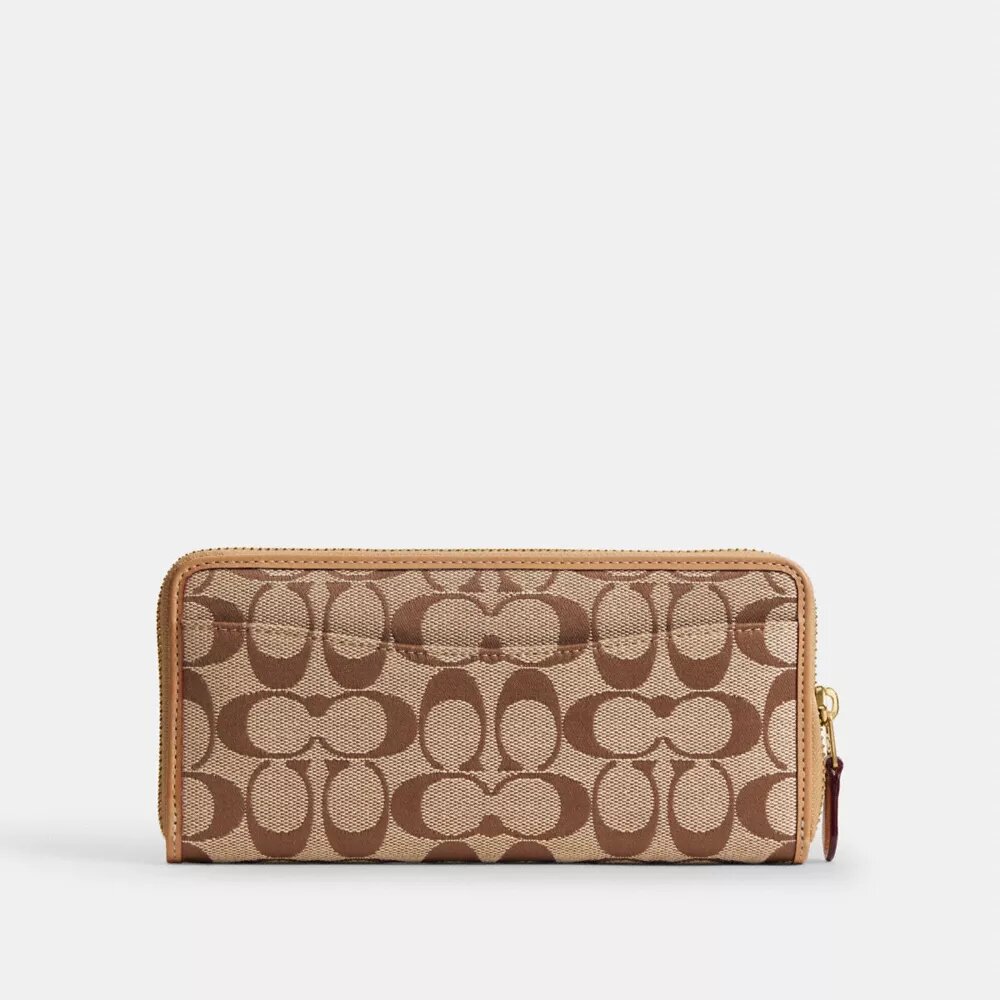 Portefeuille fin à fermeture éclair en accordéon « Essential » en jacquard signature