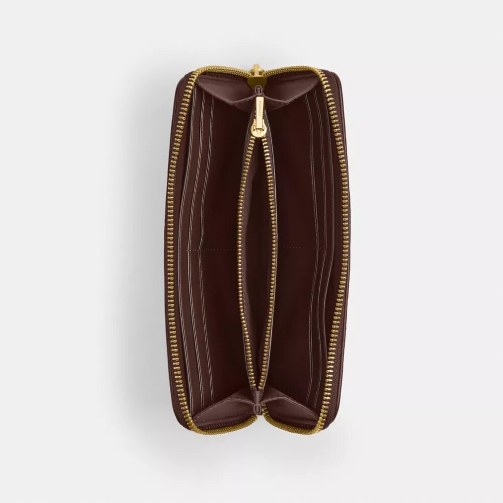 Portefeuille fin à fermeture éclair en accordéon « Essential » en jacquard signature