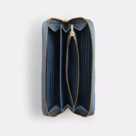 Portefeuille long à fermeture éclair sur tout le pourtour en denim « Loved »