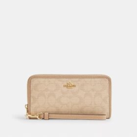 Portefeuille long à fermeture éclair sur tout le pourtour en Signature Canvas