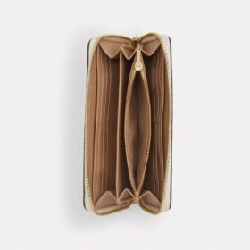 Portefeuille long à fermeture éclair sur tout le pourtour en Signature Canvas
