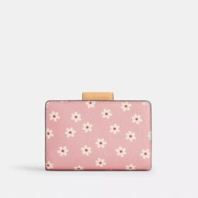 Portefeuille moyen à fermeture éclair d’angle avec imprimé floral